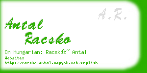antal racsko business card